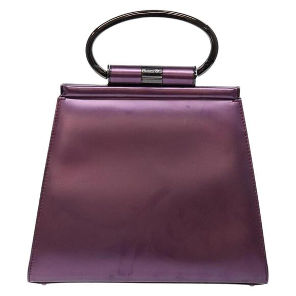 DIOR Hand Bag Patent Leather Purple - Picture 2 of 12